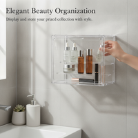 Wall-Mounted Dustproof Cosmetic Organizer with Multi-Layer Storage for Bathroom and Vanity