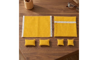 6 Pieces Dollhouse Bedding Set Textile Miniature Bedding Set Handcrafted Dollhouse Bedroom Collection with Throw Pillows for Hobbyists