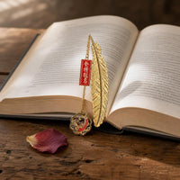 Feather Bookmark with Inspirational Message for Students, Graduation Gift