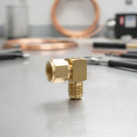 Brass Flare Elbow Right-Angle 90-Degree Flare Elbow Pipe Connector Threaded Corrosion-Resistant for Refrigeration, Tight Areas