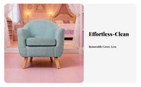 Removable Cover Child-Sized Armchair Washable Miniature Upholstered Armchair Easy to Clean children's Furniture Comfortable Cushioning for Toddlers, Preschoolers, Parents, Reading Corner, Kindergarten, Daycare, Living Room