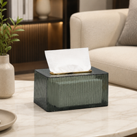 Transparent Acrylic Tissue Box, for Office and Living Room, Modern Minimalist Model 19.5 × 12.5 × 10 cm