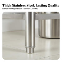 Stainless Steel Work Table Easy to Clean Restaurant Cutting Table Rust Resistant Kitchen Furniture for Caterers, Chefs, Bakery, Workshop, Laundry Room