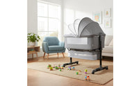Multifunctional Infant Cradle Anti-Spit-Up Tilt Portable Infant Crib with Wheels Washable Textile Adjustable Bedside Infant Sleeper for Newborns