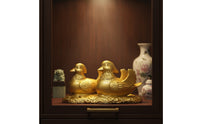 Duck Figurine Gold-Tone Duck Ornament Decorative Animal Figurine for Collectors, Desk, Office, Cabinet