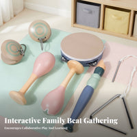 Early Learning Rhythm Percussion Instrument Set Develops Movement Skills Toddler Musical Instrument Set Great Gift Toddler Percussion Toy Kit for Toddlers, Preschoolers, Preschool, Music Class, Classroom, Daycare