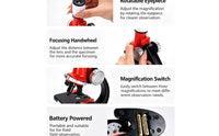 Microscope Toy with Accessories Educational Toy Microscope with Phone Holder Science Kit STEM Beginner-Friendly for Beginners