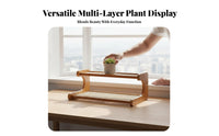 Desktop Plant Stand Sturdy Wood Stepped Plant Rack Wooden Desktop Shelf Stable Multi-Tier Plant Stand Easy to Assemble