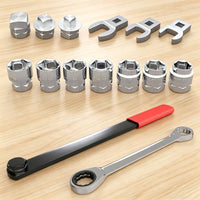 Idler Pulley Adjustment Tool 72-Tooth Ratchet Drive Belt Tensioner Wrench Set Portable Storage Case Belt Tensioner Wrench Set for Mechanics