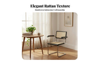Woven spinerest Cane spine Armchair With Armrests Dining Chair Light Luxury Design Indoor Seating centurycentury-modern aesthetic for Homeowners, Families, Restaurant Owners, Study Room, Home Office, Kitchen