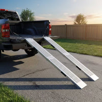 Foldable Loading Ramp Anti Slip Metal Loading Ramp Carrying Handle Transport Equipment for Garage