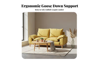 Nordic Design 3-Seater Wooden Frame Sofa Modern Minimalist aesthetic 3-Seater Deep-Seat Settee Removable and cleanable Cover Couch Easy to Clean for Apartment Dwellers, Families, Homeowners, Home, Lounge Area, Office