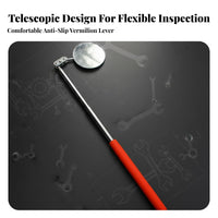 Telescopic Inspection Mirror Long-Lasting Stainless Steel Telescoping Inspection Mirror Hand Tool Portable Distortion-Clear