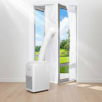 Cloth Window Barrier with Hose Opening Energy-Saving Vent Kit Adjustable Hardware for Sliding Window Openings