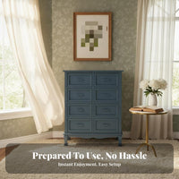 No Assembly Required 5-Drawer Cabinet Solid Wood Construction Storage Furniture Large Capacity Chest of Drawers Strong Load-Bearing for Homeowners, Renters, Students, Bedroom, Entryway, Hallway