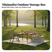 Foldable Design Folding Camp Box with Tabletop Lid Multi-Functional Folding Storage Box with Tabletop Two-in-onePurpose Camping Furniture Large Capacity for Car Owners, Families, Homeowners, Picnic, Garden