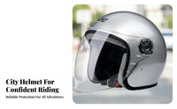Half Shell Helmet Removable Washable Liner Half Helmet Quick Release Buckle Shielded Headwear for Commuters, Commuting, City Travel