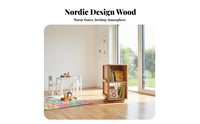 360-Degree Rotation Revolving book storage unit Nordic design Multi-Tier Rotating book storage unit Space-Saving children's Furniture Large Capacity for Toddlers, Parents, Students, Playroom, Nursery, Small Spaces, Kindergarten
