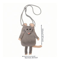 Fuzzy Crossbody Bag Lightweight Mouse Purse Fuzzy Purse Skin-Friendly Stuffed Animal Bag with Strap Compact for Girls