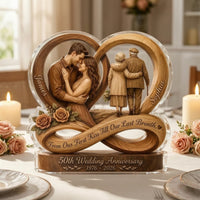 Anniversary Plaque with Base Timeless Heart Plaque with Base High-Gloss Decor for Couples, Wedding, Mantel, Shelf