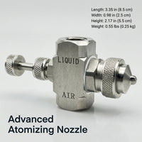 Adjustable Misting Nozzle Stainless Steel, Three-Fluid Air Atomization Spray Tip Nozzles for Dust Removal, Pressure Feed Siphon Feed Spray Nozzle
