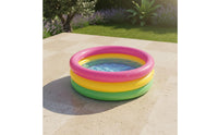 Colorful Rainbow Inflatable Pool Multicolor Round Inflatable Pool Summer Fun Rainbow Play Hub Sturdy for Backyard