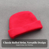 Cuffed Doll Hat Soft & Comfortable Miniature Knitted Hat Ribbed Texture Miniature for BJD Enthusiasts