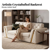 Italian design Button-Tufted Sofa Light Luxury Living Room Couch Modern Design Upholstered Seating Small Space Suitable for Apartment Dwellers, Interior Designers, Business Owners, Villa, Lounge Area, Office