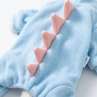 Dinosaur Cat Jumpsuit with Four-Legged Design, Particle Fleece Four-Legged Cat Outfit