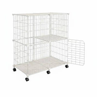 Large Space Multi-Level Cat Kennel Sturdy Construction Multi-Level Wire Kennel Easy to Clean Pet Enclosure Wheeled Base for Dog Owners, Indoor, Living Room, Bedroom, Apartment