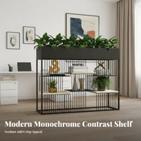 Space Saving Planter Partition Rack Large Storage Capacity Multi-Tier Plant Rack Strong Load-Bearing Room Divider Sturdy Construction for Interior Designers, Business Owners, Cafe, Restaurant, Office, Balcony
