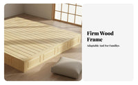 Wooden Slat Frame Thickened Boards Slatted Base Bed Strong Hold Mattress Foundation for Apartment Dwellers, Homeowners, Floor Mat Room Room, Dormitory