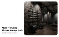 Space-Saving Barbell and Plate Storage Rack Sturdy Steel Construction Barbell and Plate Wall Hanger Modular Design Wall Mounted Weight Storage Rack for Fitness Studio