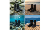 Diving Boots Vulcanized Diving Booties with Zipper Anti-Slip for Cold Water