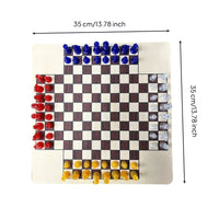 Chess Set 49 Mm King Height 4 people Chess Set Portable for  Tabletop