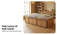 Bulk Food Display Cabinet Multi-Tier Supermarket Island Display Large Capacity Retail Island Counter for Retailers, Supermarkets, Candy Shops, Bakery