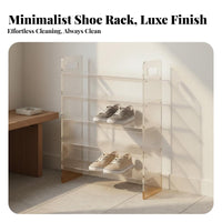 Multi-Tier Shoe Rack Space Saving Modern Shoe Shelf Easy Assembly Multi-Tier Storage Rack for Homeowners, Apartment Dwellers, Bedroom, Hallway, Closet