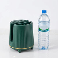 360° Rotating Kitchen Utensil Pot, Synthetic Utensil Holder 21.5x14 cm, Spice Storage for Amateur Cooks, Non-Slip Base