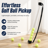 Portable Golf Ball Collector 7.3cm Transparent Cylindrical, Golf Ball Picker Upper Golf Ball Holder, Golf Ball Grabber for Practice