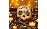 Cranium Ornament Day of the Dead Style Tabletop Cranium Decor Decorative for Collectors, Desk, Mantel