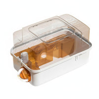 Portable with Handle 2-Story Hamster Villa Large Space Hamster enclosure Set Good Ventilation Rodent Habitat Easy to Clean for Small creature lovers, Children, Parents, journey, Indoors, Bedroom, Living Room