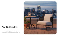 Woven Rope Armchair Nordic Appearance Woven Rope Lounge Chair Handwoven Design Outdoor Furniture for Homeowners, Business-Grade Buyers, Sunroom