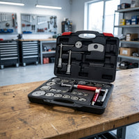 27 Pieces Disc Brake Pad and Caliper Service Tool Kit Heavy Professional Brake Caliper Tool Set with Storage Case Portable for Home Mechanics