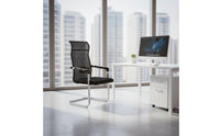 Cantilever Frame Office Chair Modern Minimalist Mesh Back Sled Base Chair Ergonomic Computer Armchair for Students, Conference Room, Reception Area