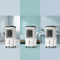 Easy to Move Portable Evaporative Air Cooler Wheeled Cooling Fan for Bedroom