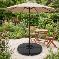Heavy-Duty Fillable Umbrella Base with Clips Interlocking Umbrella Stand with Weights Weather-Resistant Long-Lasting for Homeowners, Anglers, Patio, Poolside, Garden