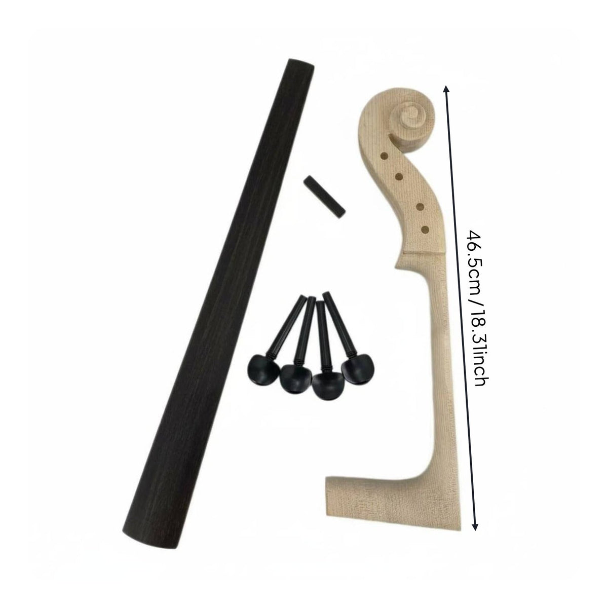 Steel Core Strings 4/4 Cello Parts Kit Maple Cello Neck Set for Luthiers, Instrument Makers, Music Workshop