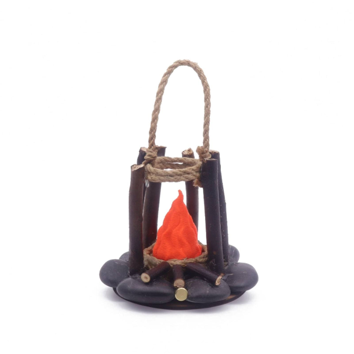 Campfire Lamp with Handle Flickering Decorative Lantern Ambient for Camping