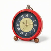 Twin Bell Alarm Clock Compact Metal Alarm Clock with Handle Sturdy for Bedroom
