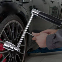 Wheel Wrench with Socket Adapters Labor-Saving Lug Wrench Nut Remover with Storage Case Extended Tire Changing Tool for Vehicle Owners, Garage